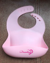 Soft 6M-36M Silicone Bibs Set of 2 Light Pink Lime Green with Food Catcher washable Girl Set